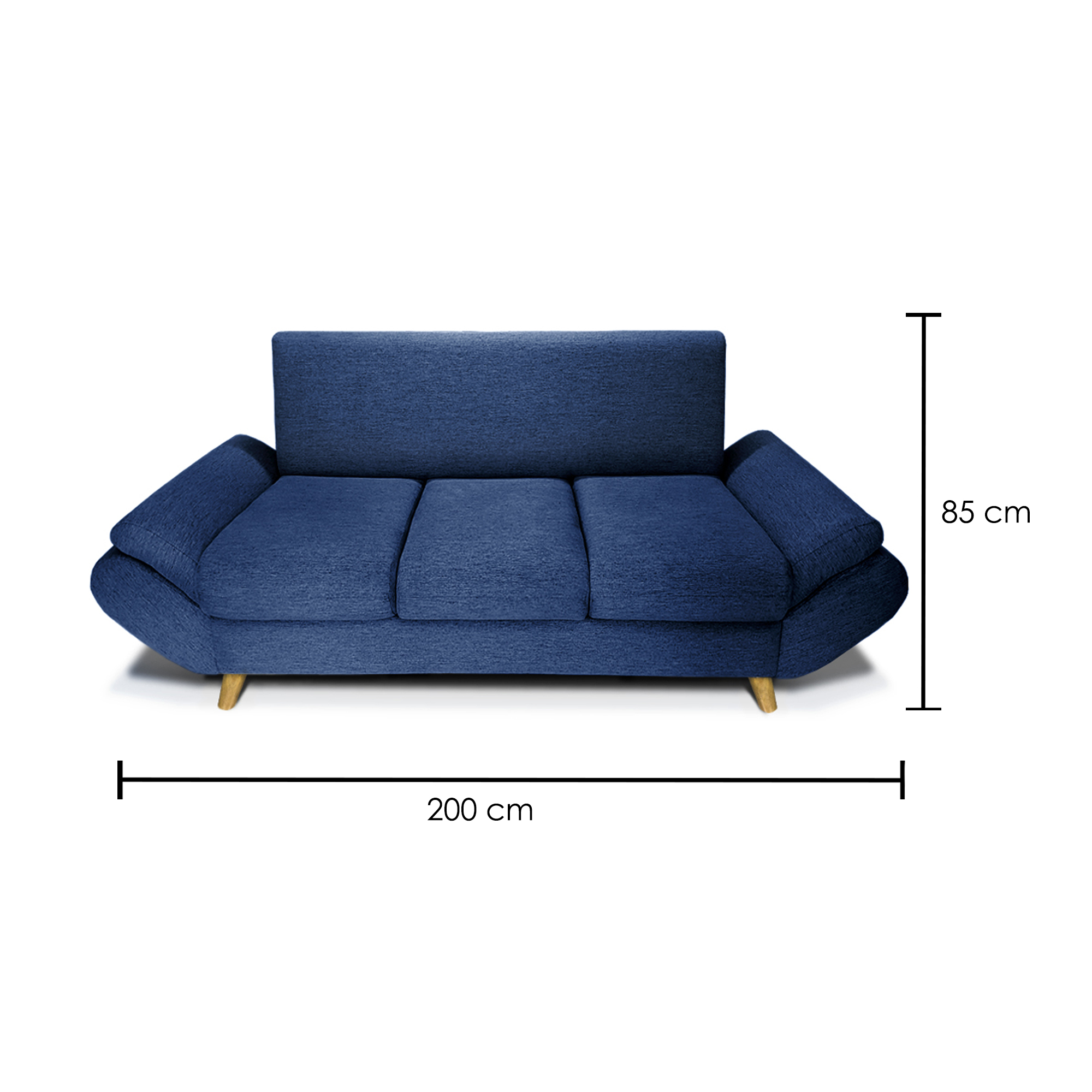 Sofa Roma 3 Puestos Color Azul Turqui